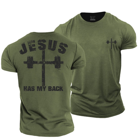 Men's Jesus Has My Back Cotton T-Shirt